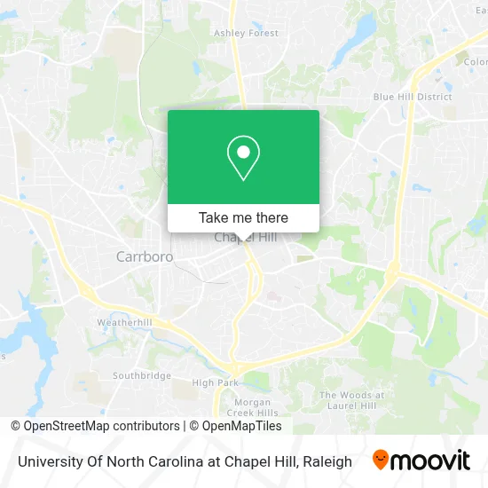 University Of North Carolina at Chapel Hill map