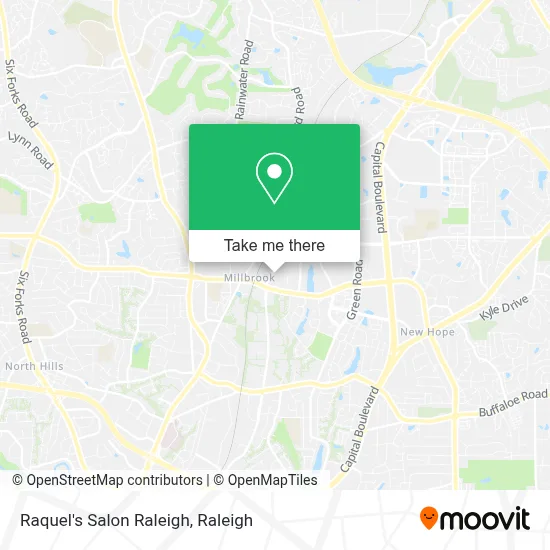Raquel's Salon Raleigh map