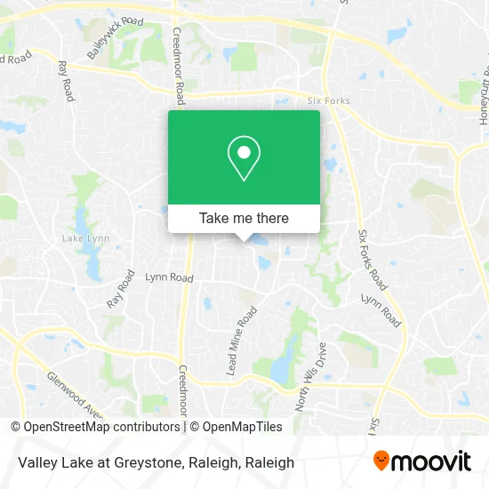 Valley Lake at Greystone, Raleigh map