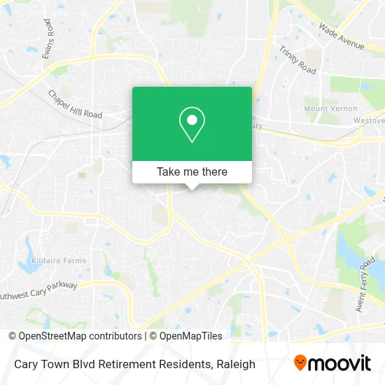 Cary Town Blvd Retirement Residents map