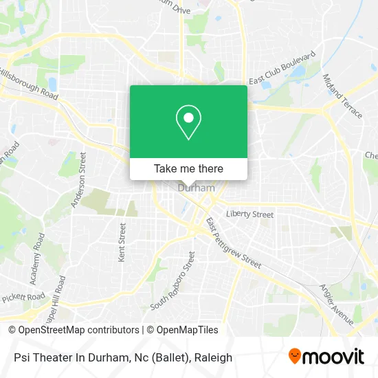 Psi Theater In Durham, Nc (Ballet) map