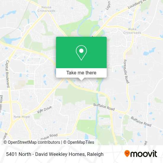 5401 North - David Weekley Homes map