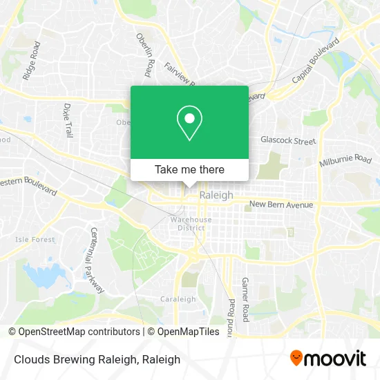 Clouds Brewing Raleigh map