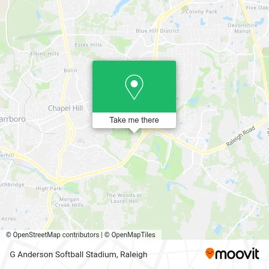 G Anderson Softball Stadium map