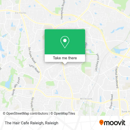 The Hair Cafe Raleigh map