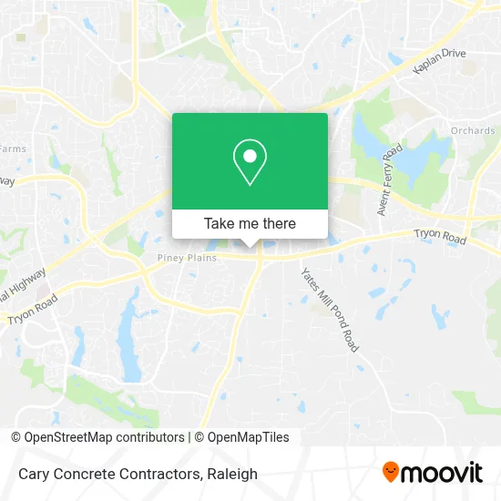 Cary Concrete Contractors map