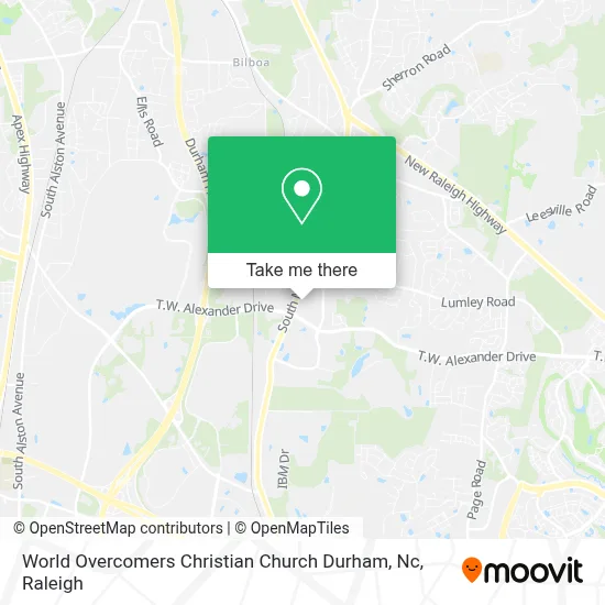 World Overcomers Christian Church  Durham, Nc map