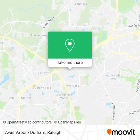 Avail Vapor - Durham map