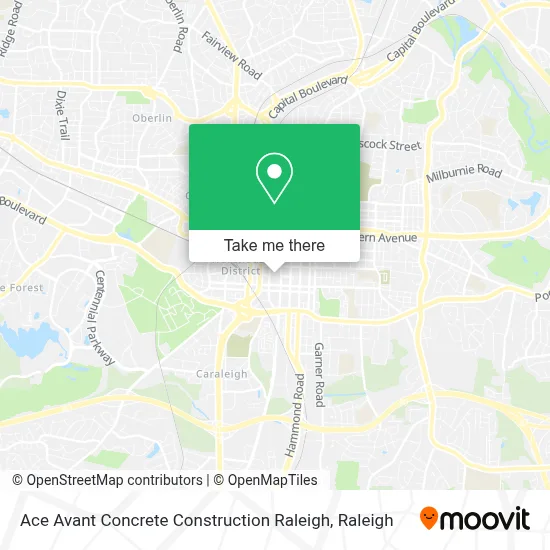 Ace Avant Concrete Construction Raleigh map