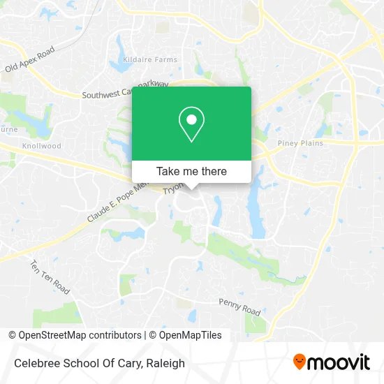 Celebree School Of Cary map