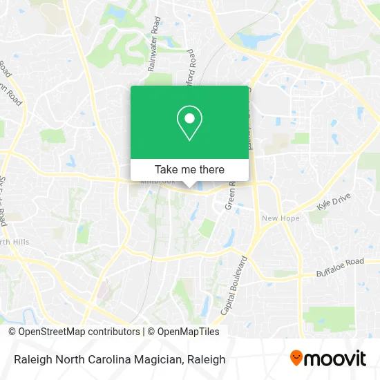 Raleigh North Carolina Magician map