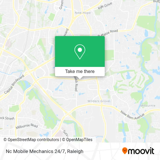 Nc Mobile Mechanics 24/7 map