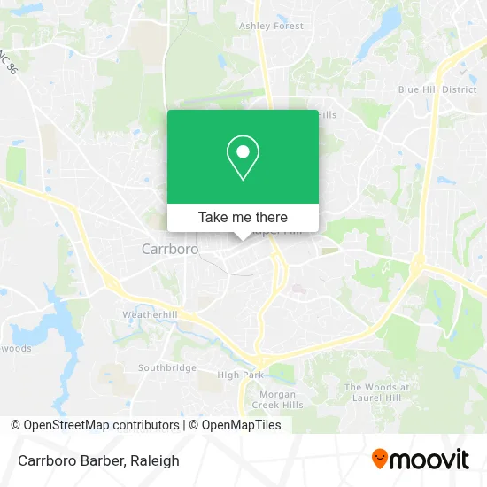 Carrboro Barber map