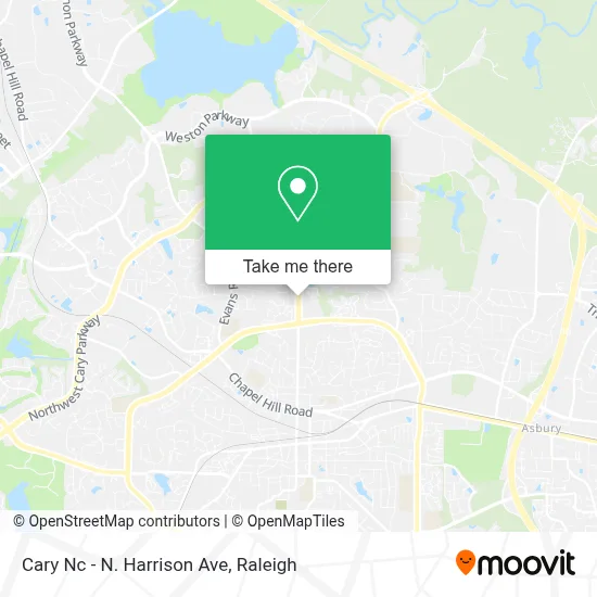 Cary Nc - N. Harrison Ave map