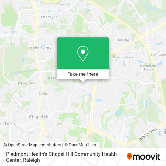 Piedmont Health's Chapel Hill Community Health Center map