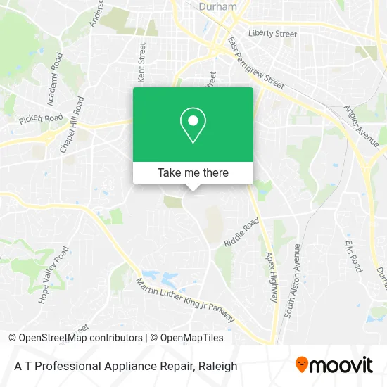 A T Professional Appliance Repair map