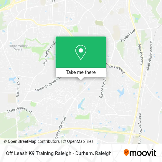 Off Leash K9 Training Raleigh - Durham map