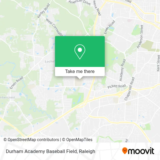 Durham Academy Baseball Field map