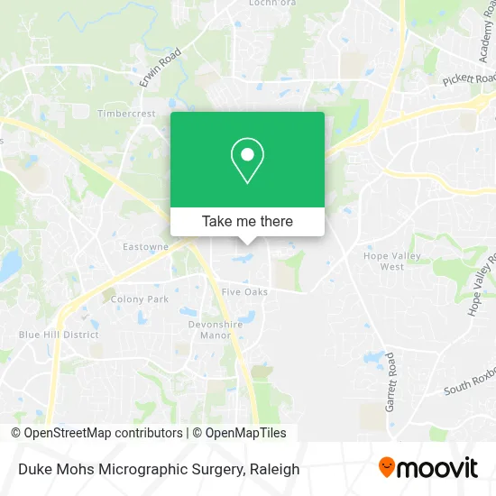 Duke Mohs Micrographic Surgery map