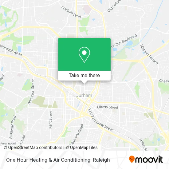 One Hour Heating & Air Conditioning map
