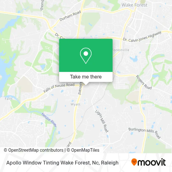 Mapa de Apollo Window Tinting Wake Forest, Nc