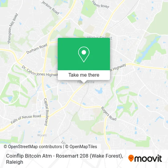 Coinflip Bitcoin Atm - Rosemart 208 (Wake Forest) map