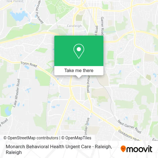 Monarch Behavioral Health Urgent Care - Raleigh map