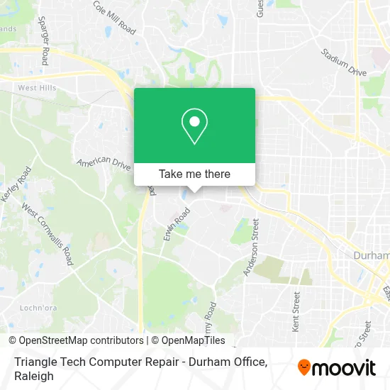 Triangle Tech Computer Repair - Durham Office map