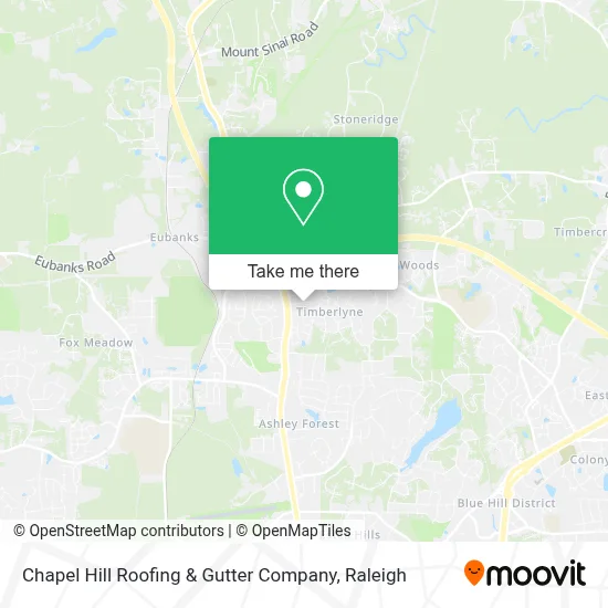 Chapel Hill Roofing & Gutter Company map