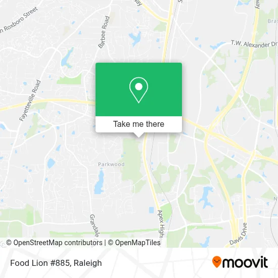 Food Lion #885 map