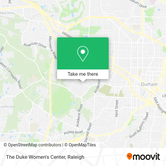 The Duke Women's Center map