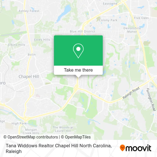 Tana Widdows Realtor Chapel Hill North Carolina map