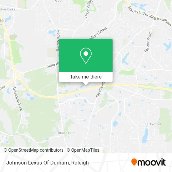 Johnson Lexus Of Durham map