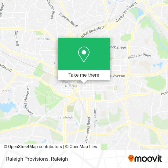 Raleigh Provisions map