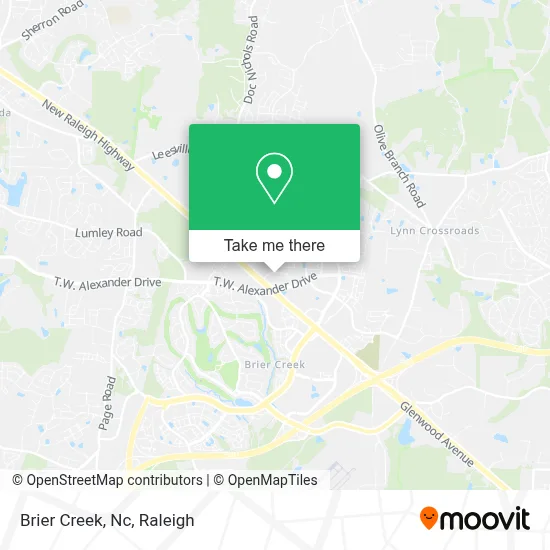 Brier Creek, Nc map