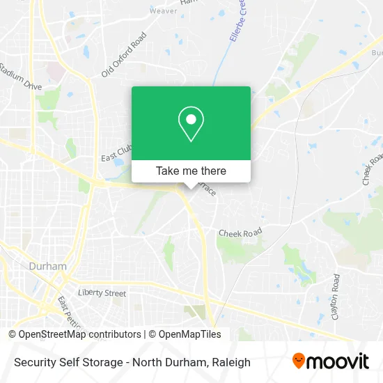 Security Self Storage - North Durham map