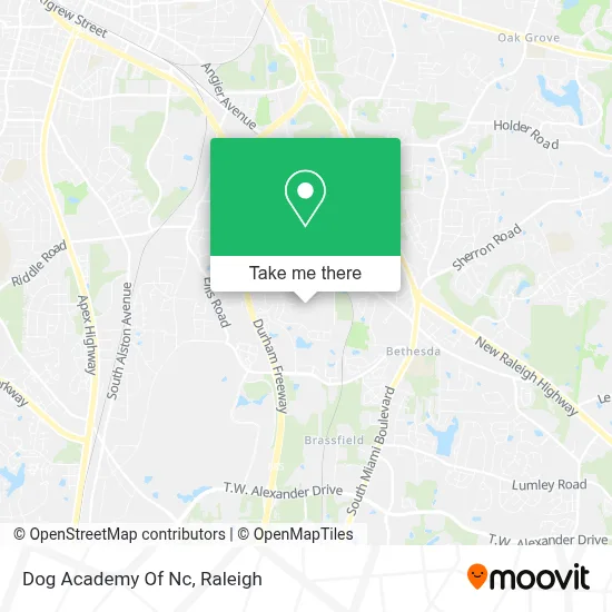 Dog Academy Of Nc map