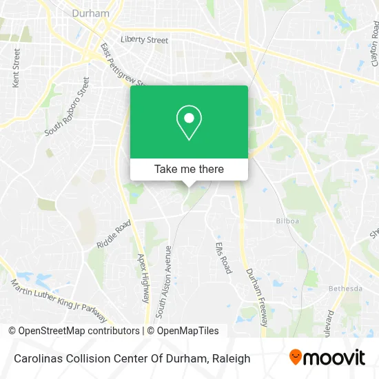Carolinas Collision Center Of Durham map