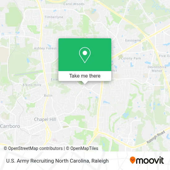 U.S. Army Recruiting North Carolina map