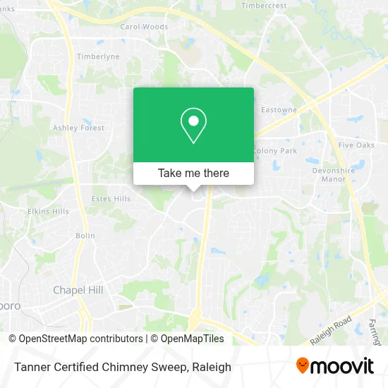 Tanner Certified Chimney Sweep map