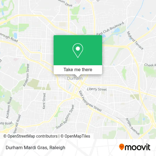 Durham Mardi Gras map