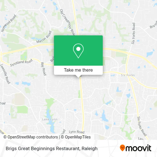 Brigs Great Beginnings Restaurant map