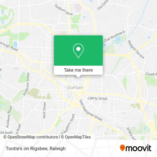 Tootie's on Rigsbee map