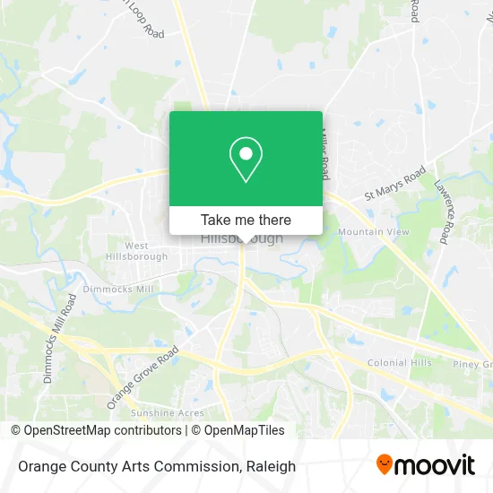 Orange County Arts Commission map