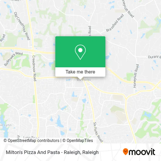 Milton's Pizza And Pasta - Raleigh map