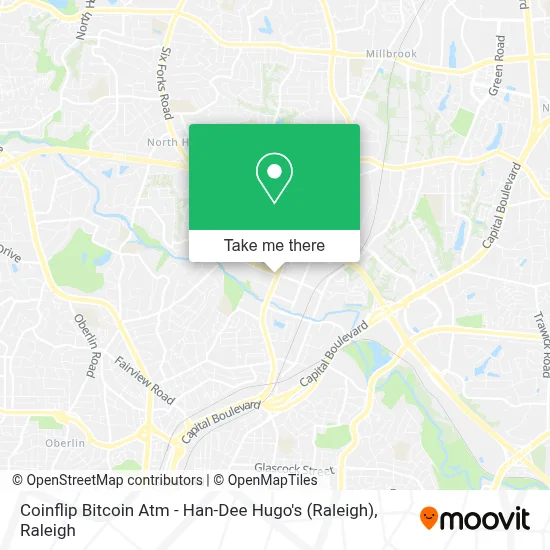 Coinflip Bitcoin Atm - Han-Dee Hugo's (Raleigh) map