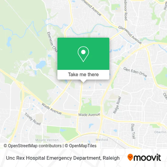 Unc Rex Hospital Emergency Department map