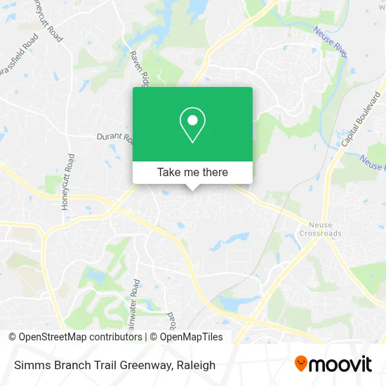 Simms Branch Trail Greenway map