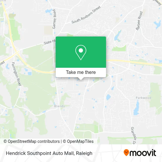 Hendrick Southpoint Auto Mall map