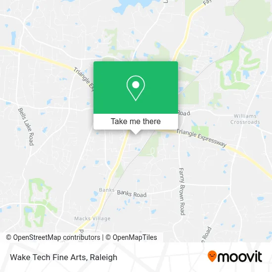 Wake Tech Fine Arts map